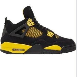 Air Jordan 4 Retro Black and Yellow Sneakers